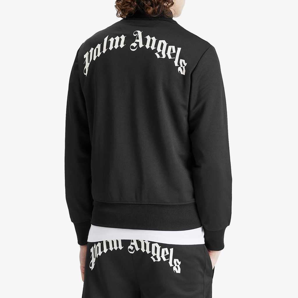 Palm Angels Men's Curved Logo Track Jacket Black